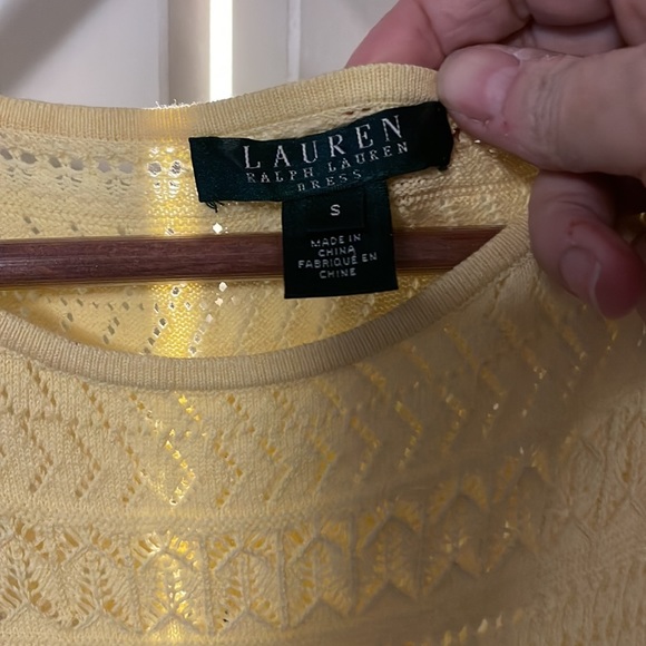 Ralph Lauren Yellow Dress Perfect For Graduation! Size Small Open Knit Tank - Picture 5 of 8